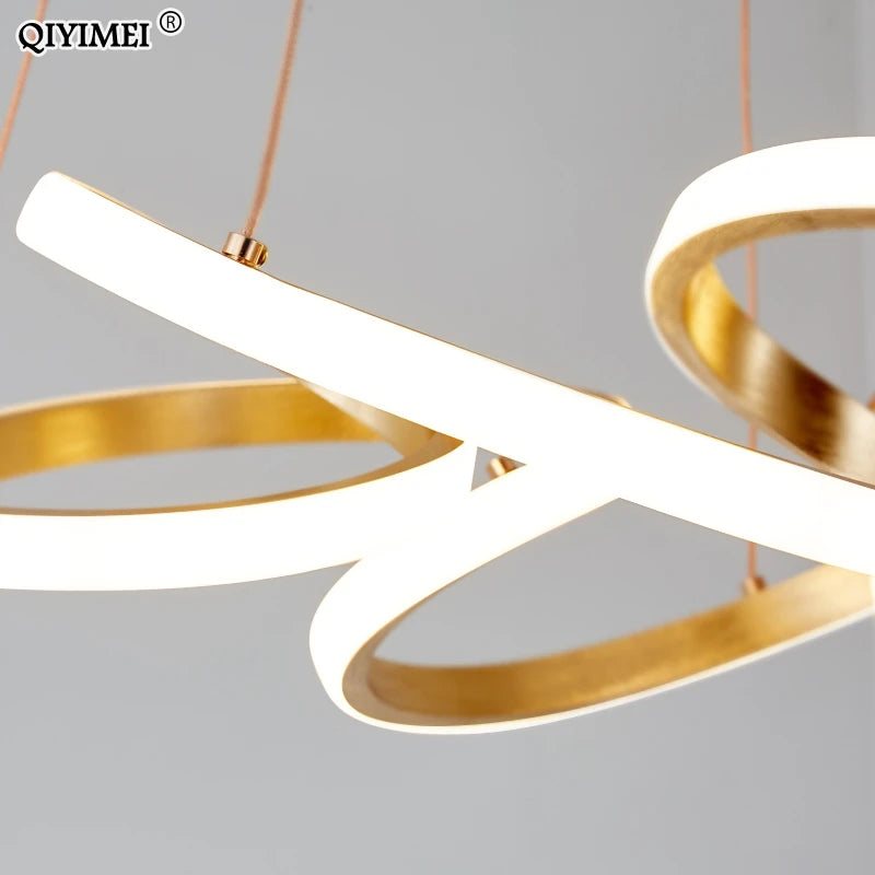 suspension plaqué or avec lumière led pour éclairage intérieur