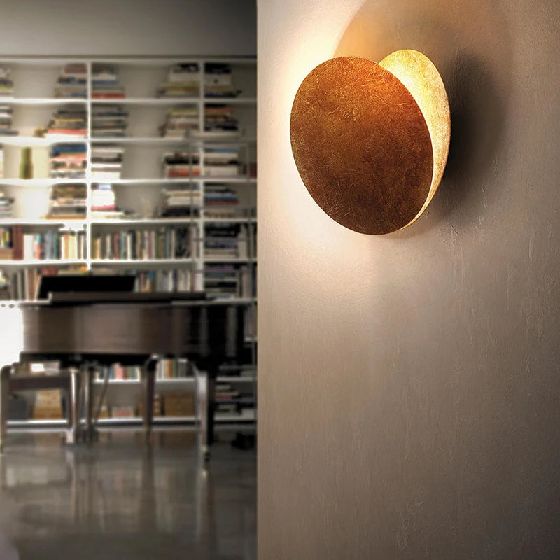 Applique LED ronde or cuivre moon eclipse - vue 7 sur 11