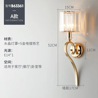 Applique murale nordique doré led cristal post-moderne