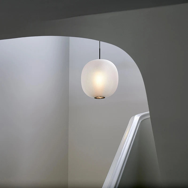 suspension rétro en verre fumé éclairage design industriel intérieur - vue 5 sur 8