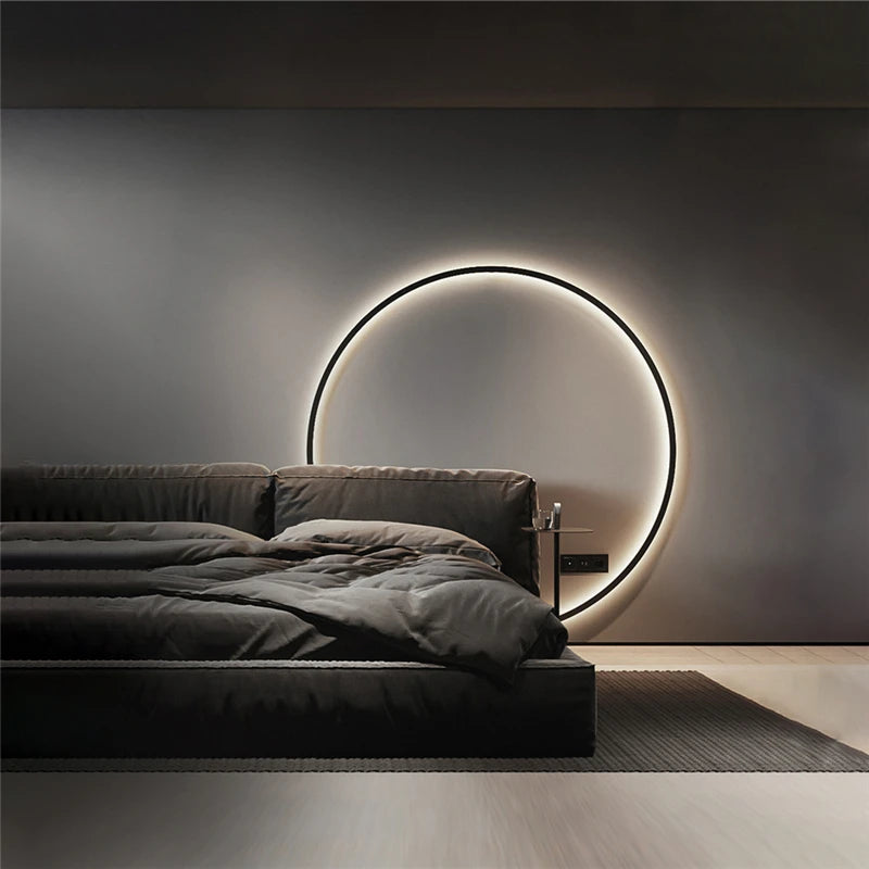 applique murale à led en forme d'anneau pour décoration moderne - vue 3 sur 10