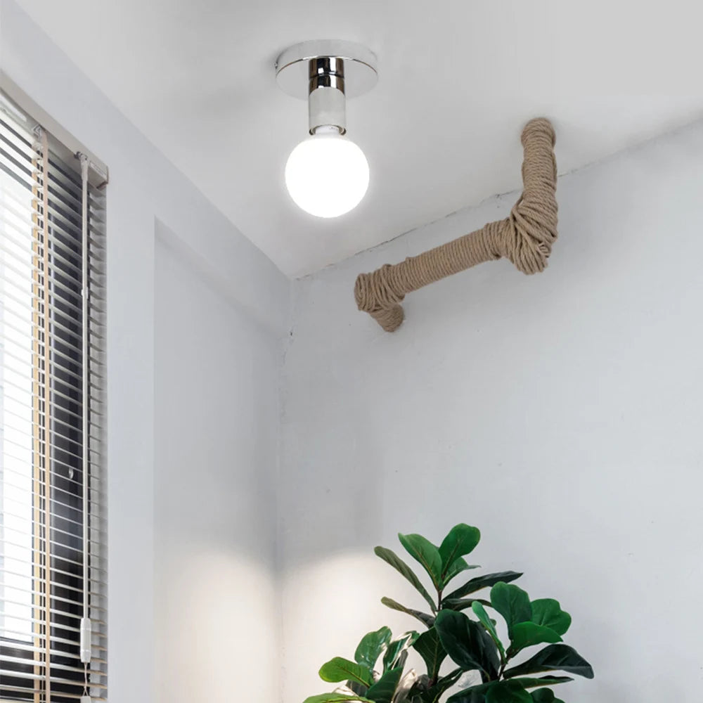 suspension vintage simple en métal style industriel - vue 6 sur 8