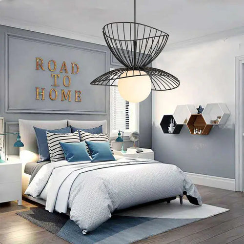 Lampe Suspension LED Métal Or Noir Réglable