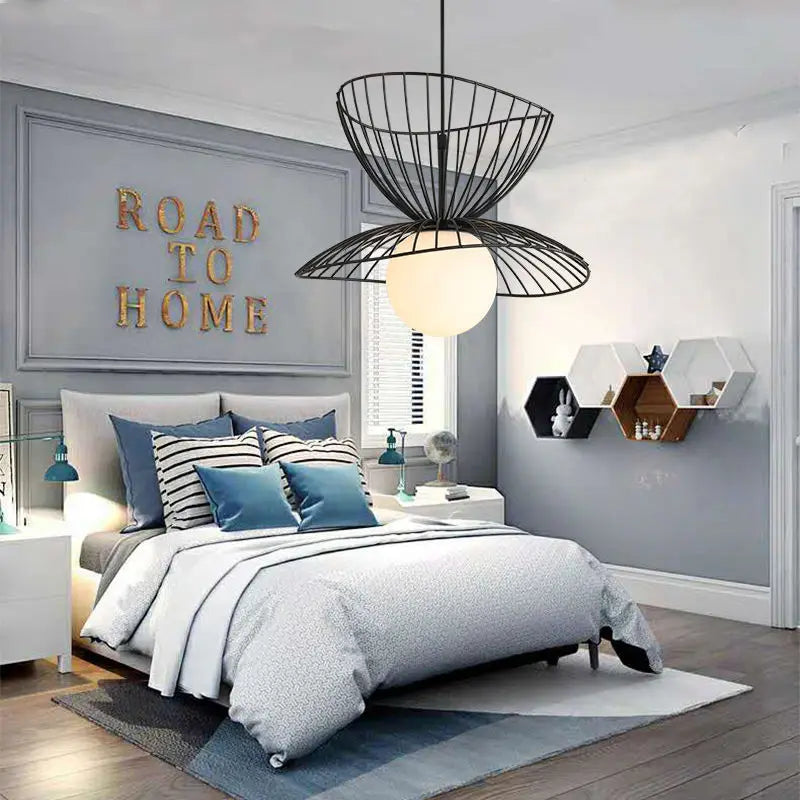 Lampe Suspension LED Métal Or Noir Réglable