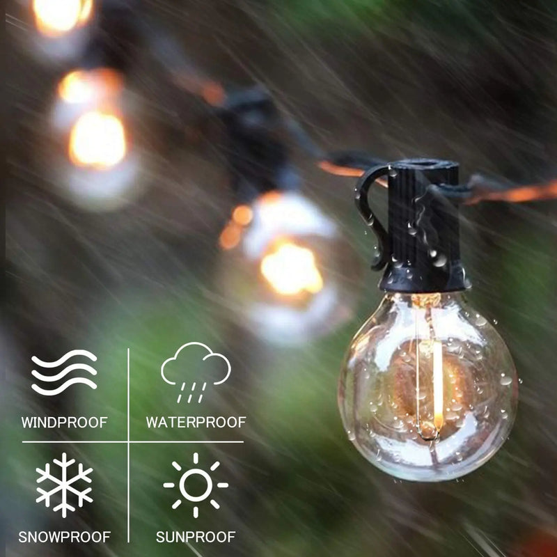 guirlande lumineuse extérieure led ampoules globe décoratives pour jardin terrasse