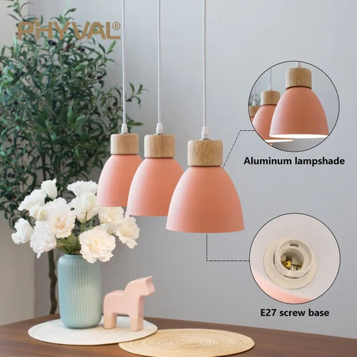 Lustre nordique bois 3 têtes décor