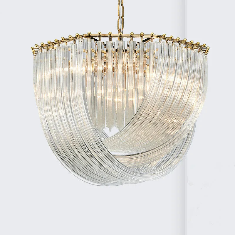 Post-moderne Lustre plaque or/Chrome métal Led E14 lampes suspendues verre rond Luminarias chaîne suspension lampe lampara luminaires