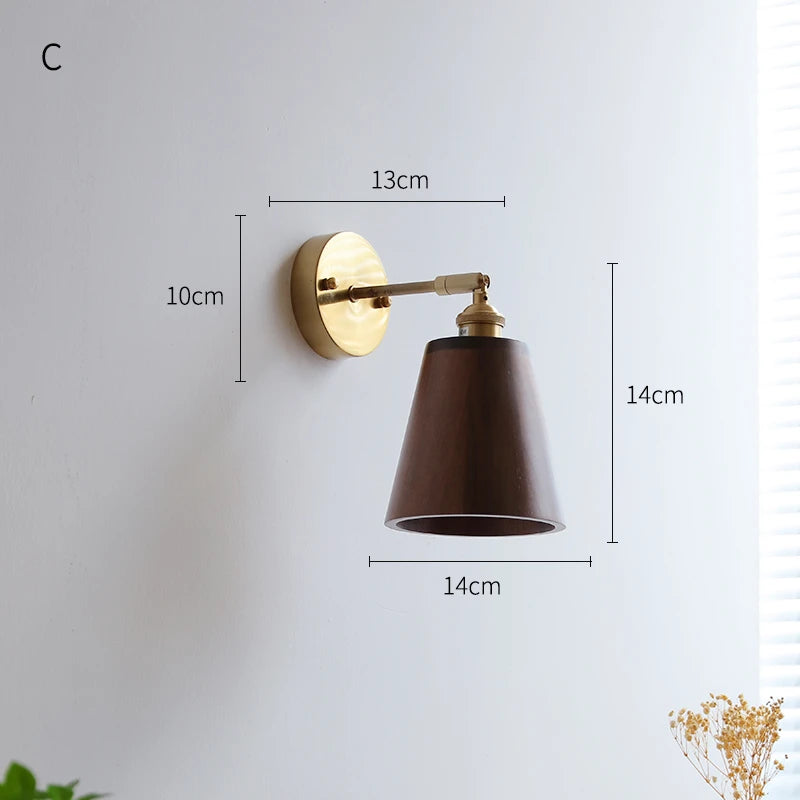 applique murale nordique moderne iwhd en bois à led avec chaîne à tirer
