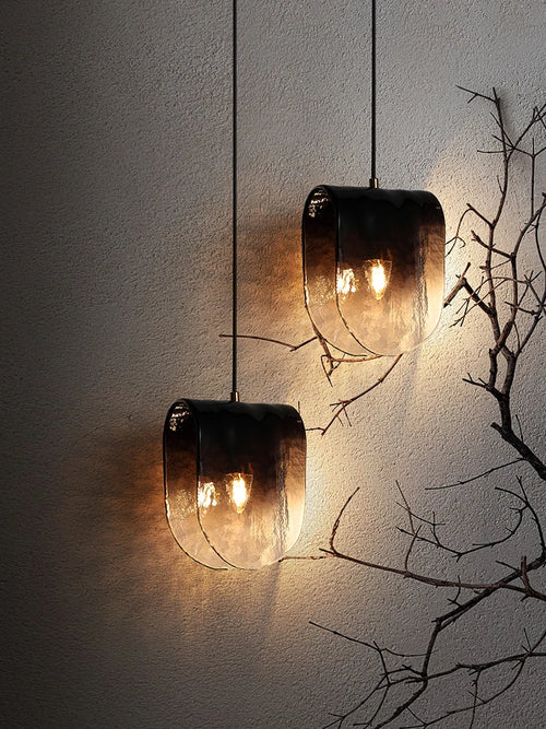 Suspension nordique simple en verre design arrondi