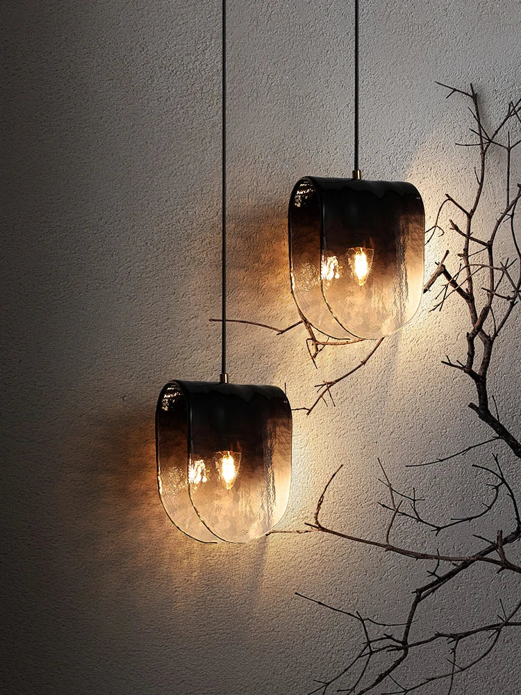 Suspension nordique simple en verre design arrondi - vue 3 sur 7