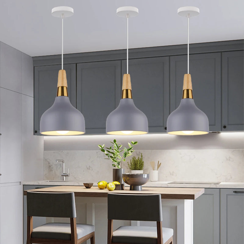 luminaire suspendu led moderne nordique en aluminium rétro