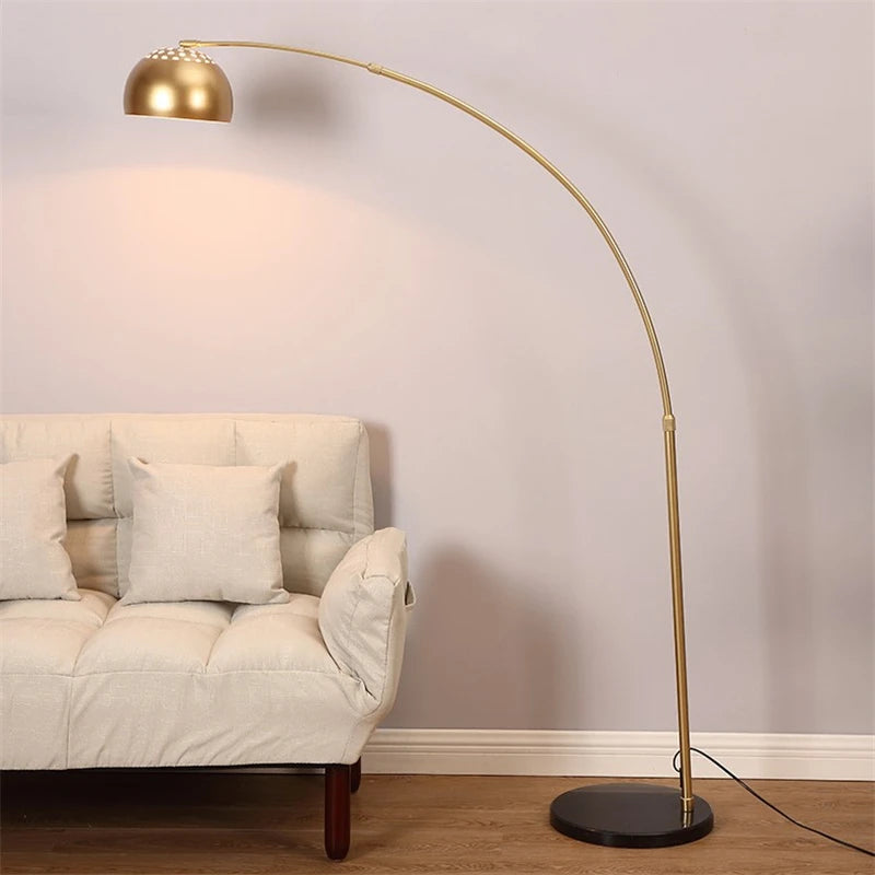 lampadaire nordique led en fer simple avec base en marbre - vue 5 sur 8
