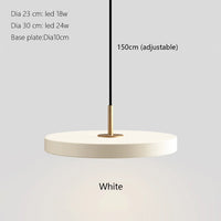 Nordique Simple Suspension Led Lumières En Métal Kicthen Île Haut Plafond Cuisine Décorative Moderne Ronde Suspension Noir Blanc Bleu