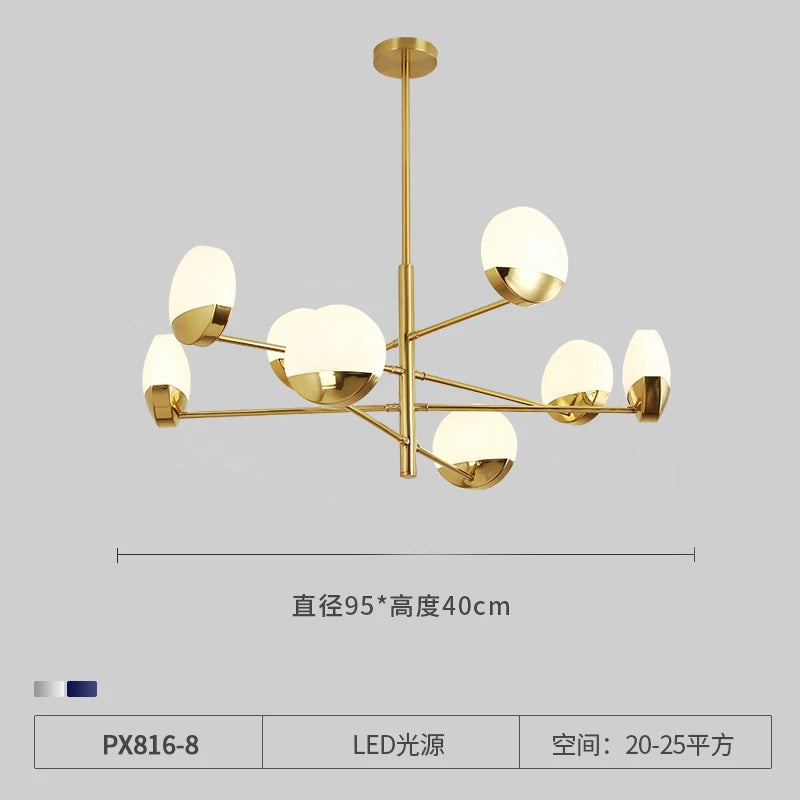 lustre moderne en verre à LED design créatif pour intérieur élégant - vue 10 sur 10