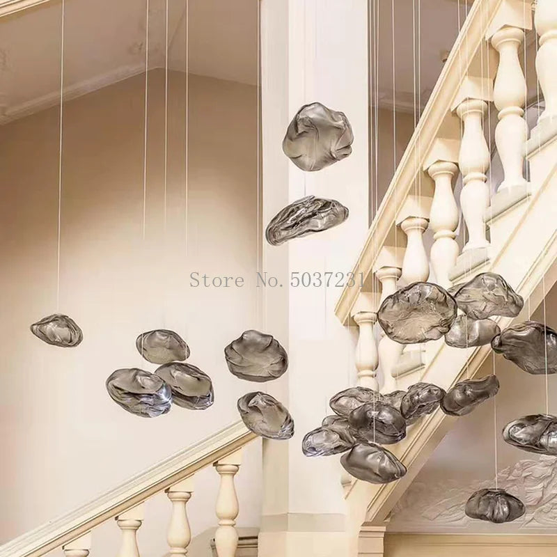 lustre en verre de luxe led post-moderne nordique créatif