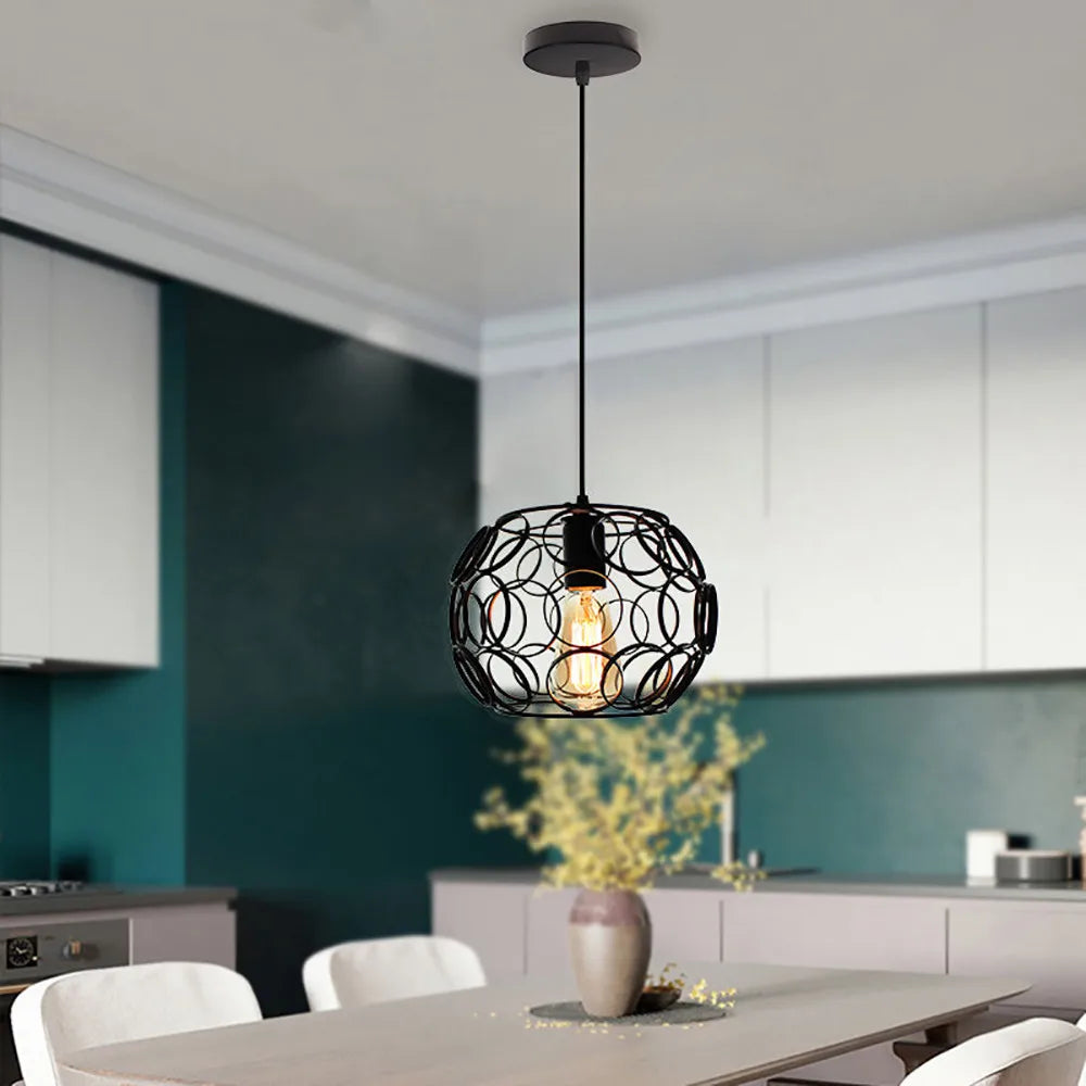 Suspension industrielle en fer au design rétro - vue 3 sur 8