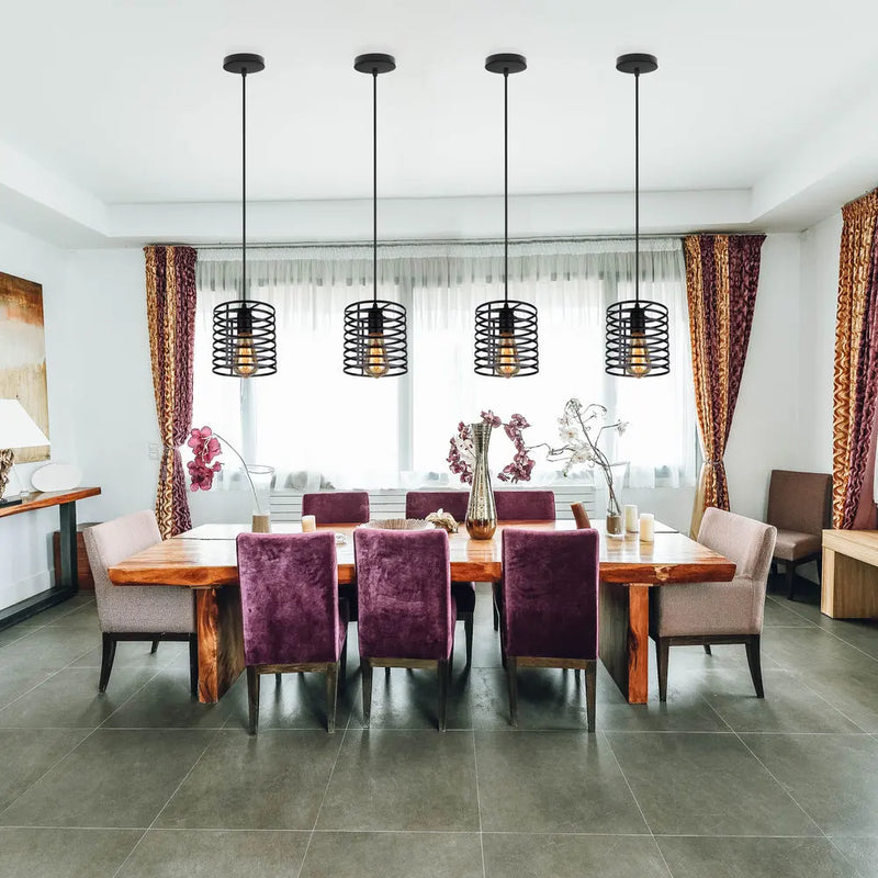 lustre suspendu moderne avec 1/3 têtes led vintage