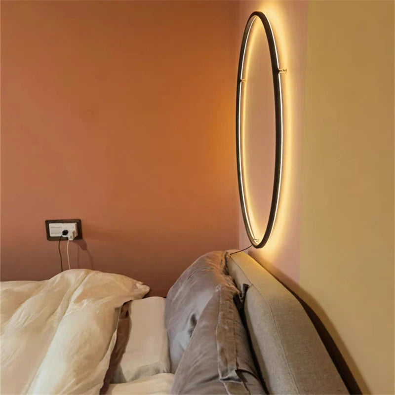 applique murale à led en forme d'anneau pour décoration moderne - vue 2 sur 10