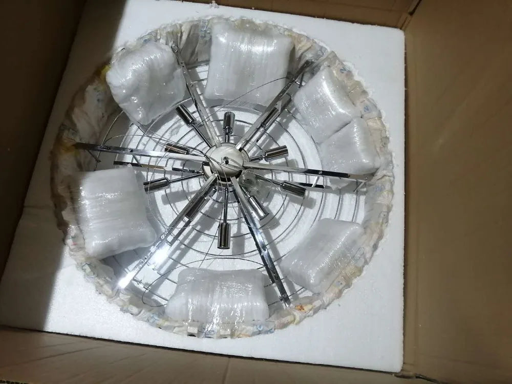 plafonnier moderne en cristal ovale à plusieurs couches - vue 10 sur 33