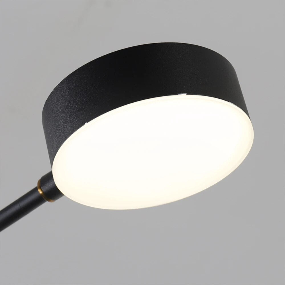 Plafonnier LED multi-têtes en fer noir - vue 7 sur 10