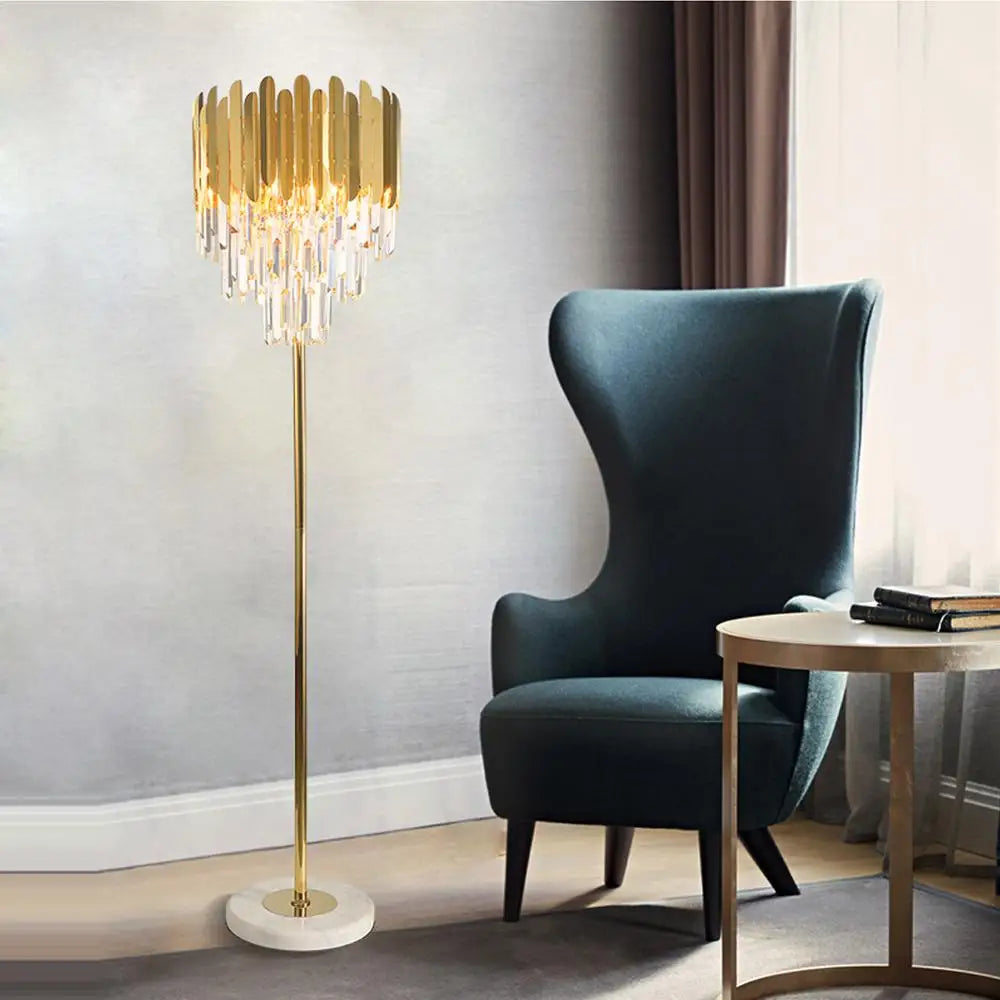 lampe à poser post-moderne art déco en acier inoxydable et cristal - vue 6 sur 20