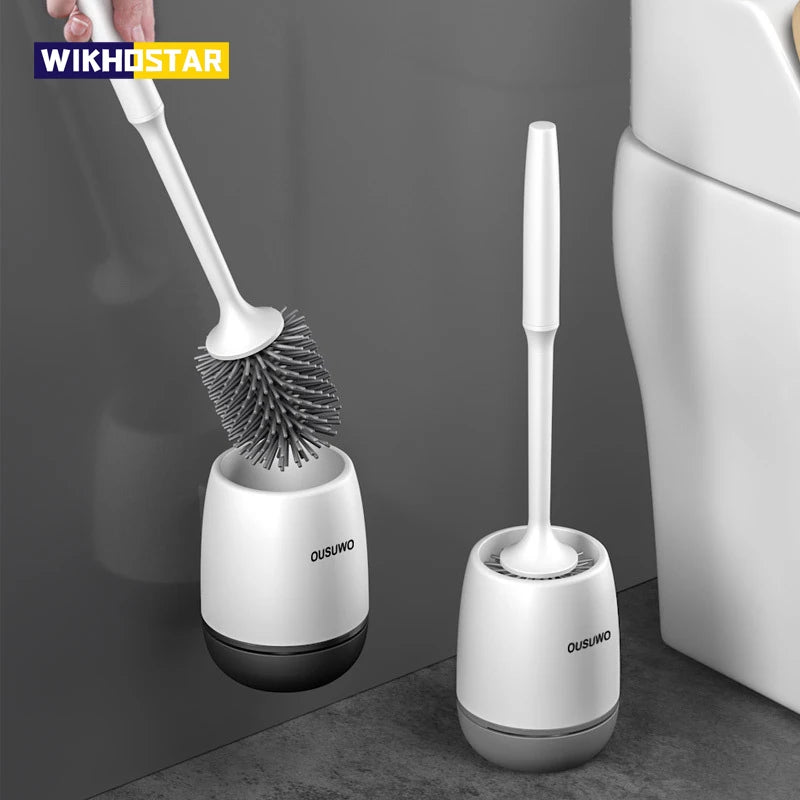 brosse de nettoyage murale à long manche en silicone