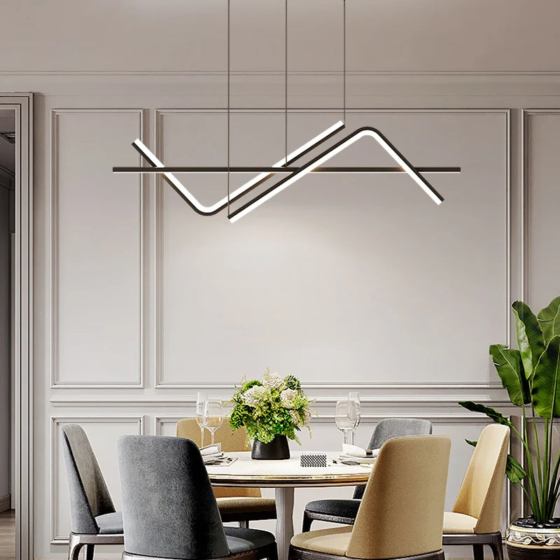 lustre led moderne pour restaurant hôtel café bureau - vue 4 sur 8
