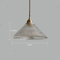 suspension nordique en laiton et verre style rétro américain