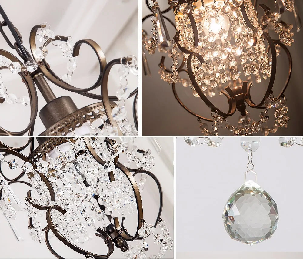 lustre en cristal Ganeed moderne décor lampe - vue 5 sur 6