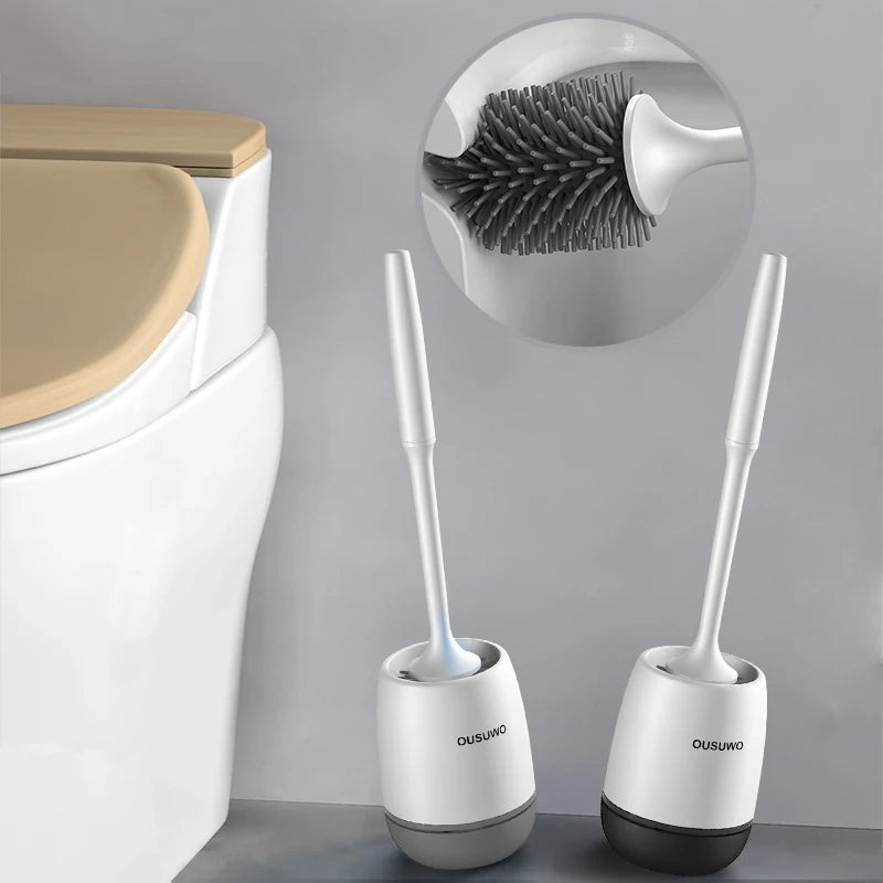 brosse de nettoyage murale à long manche en silicone