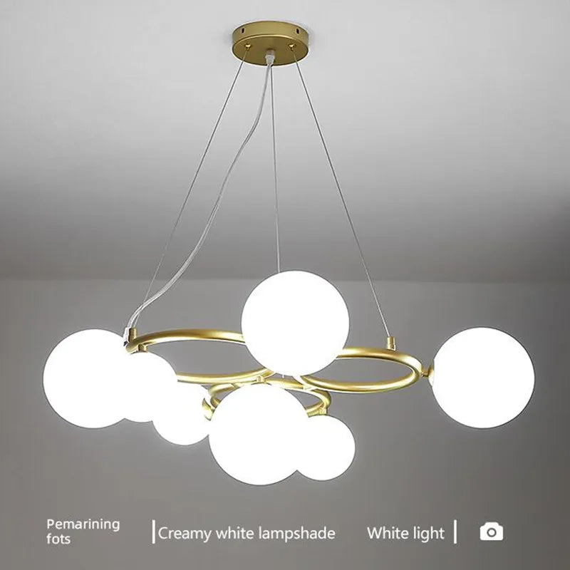 suspension moderne en verre avec ampoule incluse pour décoration intérieure - vue 4 sur 16