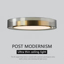 Plafonnier rond design simple LED et lanternes Jianmei hall rond tissu cuivre