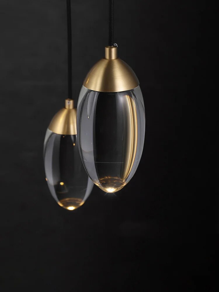 Suspension cuivre lumière luxe cristal petites - vue 5 sur 7