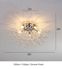 lustre led 	 avec branches de cristal winfordo en stock