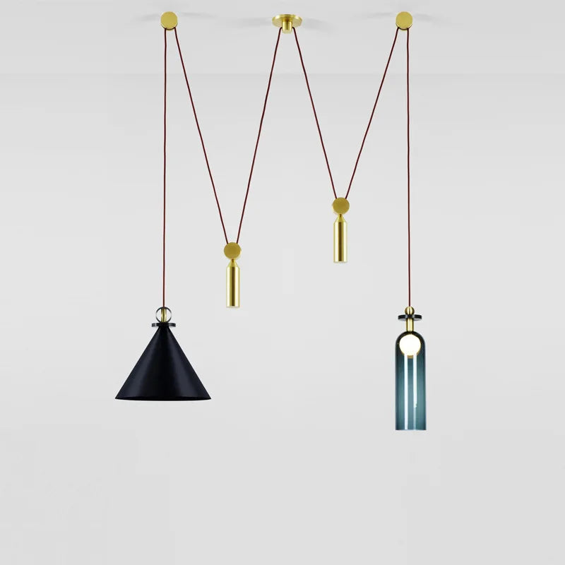 suspension en verre et métal pour décoration intérieure moderne - vue 3 sur 25
