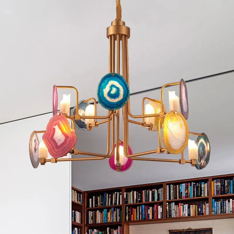 Lustre créatif nordique en Agate à deux niveaux - vue 2 sur 9
