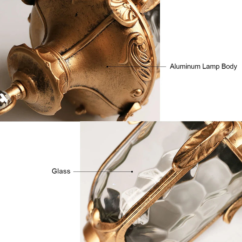 SANDIY Rétro Lustre Vintage Extérieur Plafond Suspension Europe Suspension pour Jardin Porche Balcon Cour Éclairage Public