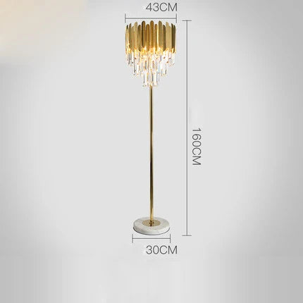 lampe LED post-moderne en acier inoxydable cristal marbre doré