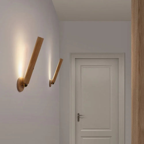 applique murale en bois avec chargement usb et luminosité réglable