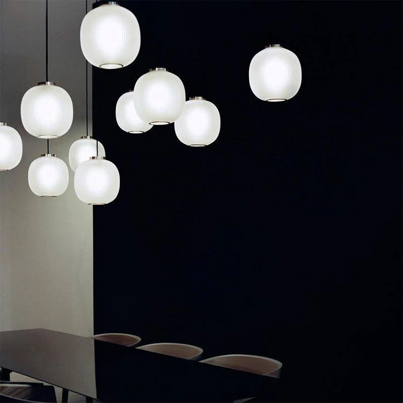 suspension rétro en verre fumé éclairage design industriel intérieur - vue 6 sur 8