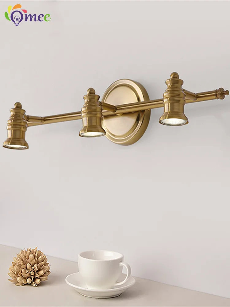 Vintage salle de bains miroir lumières LED vanité applique 2/4 têtes Bronze chambre maquillage miroir avant lampes hôtel maison éclairage intérieur - vue 11 sur 13