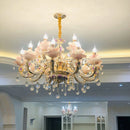 Lustre en cristal en alliage de zinc moderne salon décoration lustre éclairage restaurant européen chambre bougie lampes en cristal