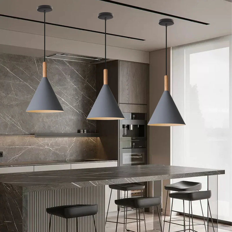 lampe led suspendue en bois design nordique moderne décorative
