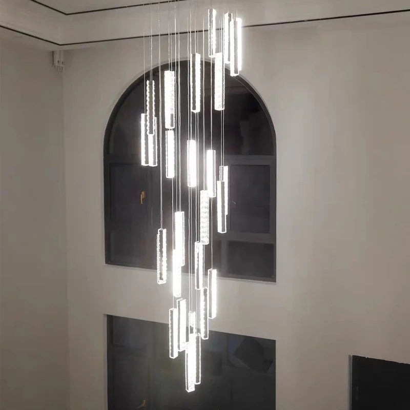 lustre en cristal led doré pour éclairage intérieur élégant et raffiné - vue 5 sur 16