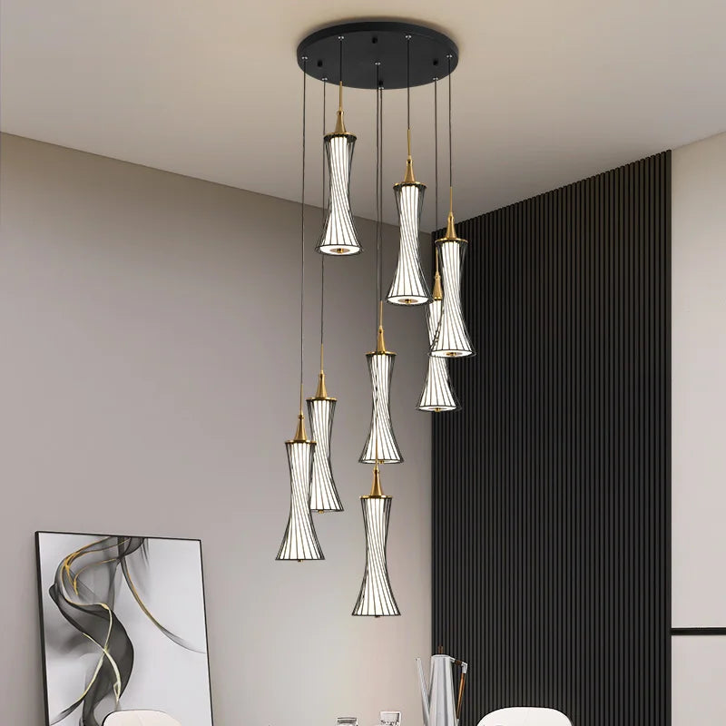 lustre moderne led en cristal pour décoration maison