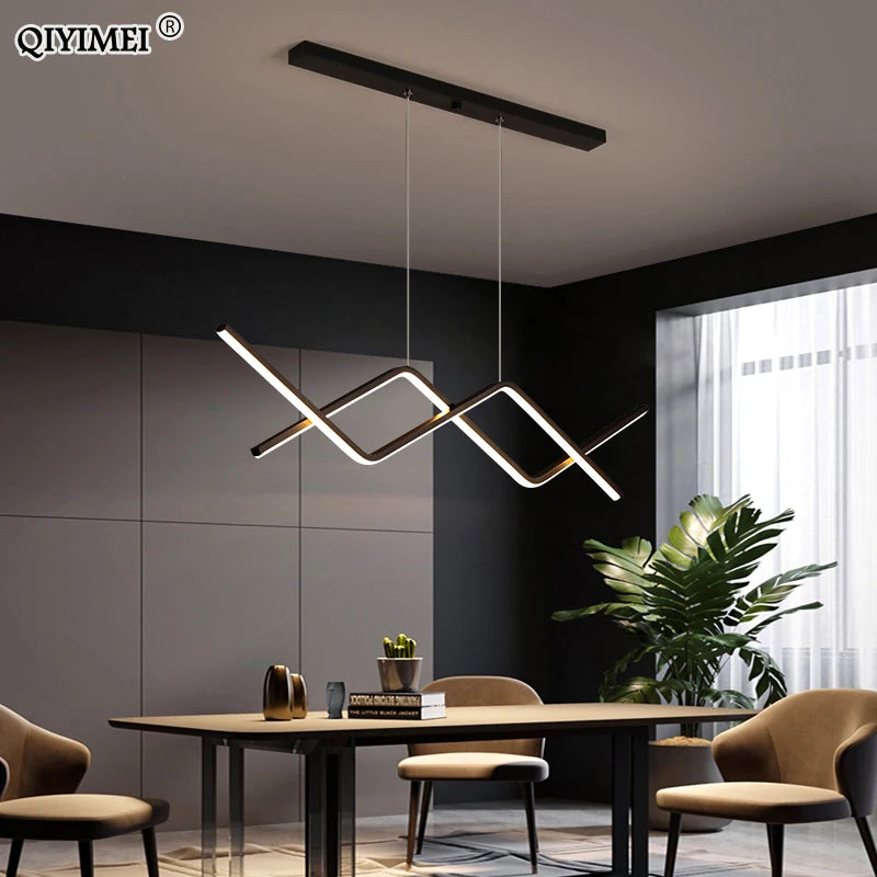 lustre suspendu moderne avec télécommande et lumières led intégrées