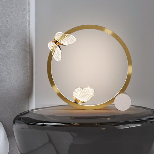 Lampe à poser design LED métallique doré Papillon