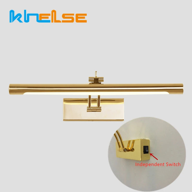 Applique murale led moderne étanche miroir cosmétique acier inox - vue 4 sur 9