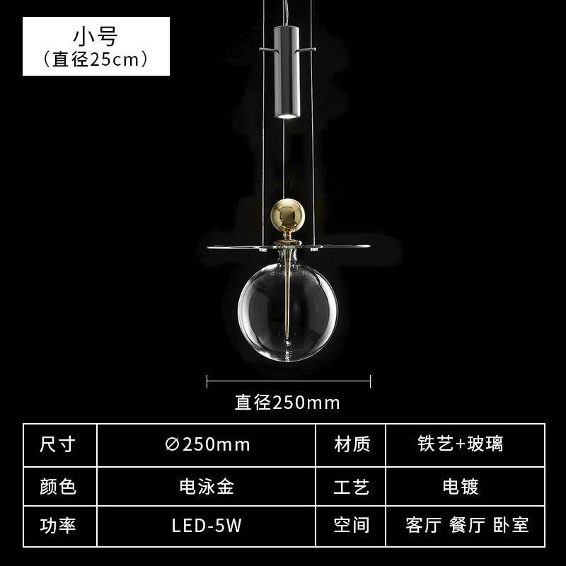 suspension en verre design nordique pour intérieur décoratif - vue 8 sur 8