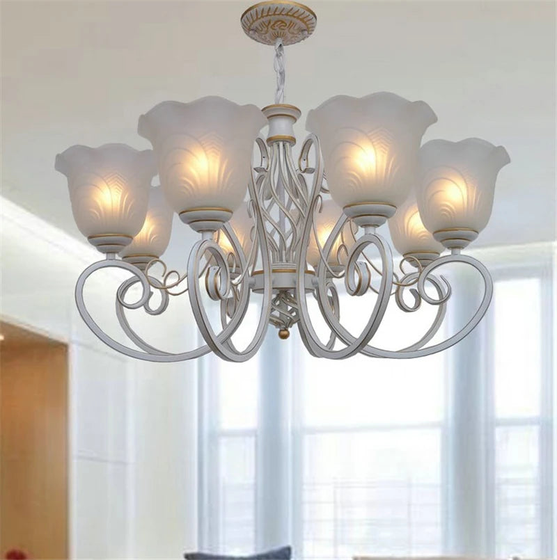 lustre vintage en fer forgé style européen éclairage rétro